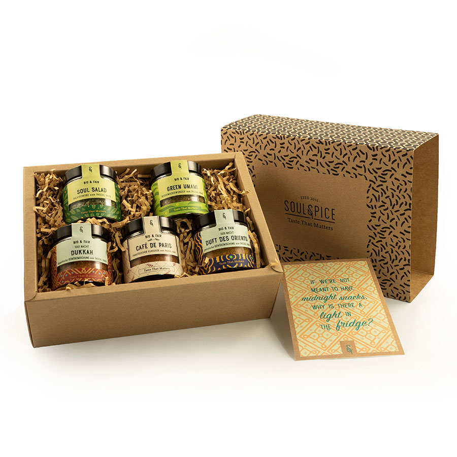 Pascal Haag Kollektion mit 5 Gewürzen - Gewürzbox für die vegetarische Küche Pascal Haag Kollektion mit 5 Gewürzen - Gewürzbox für die vegetarische Küche