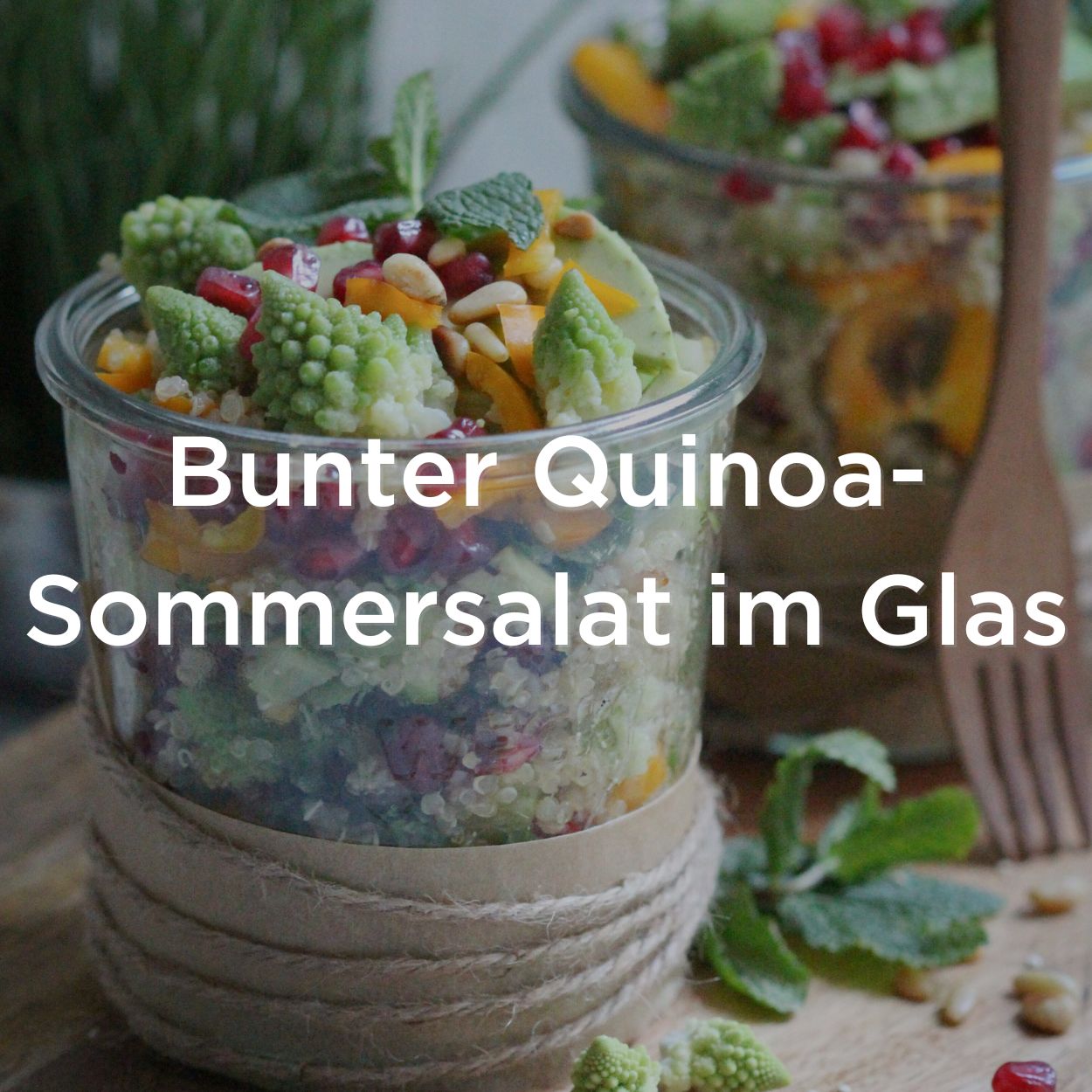 Bunter Quinoa Sommersalat im Glas