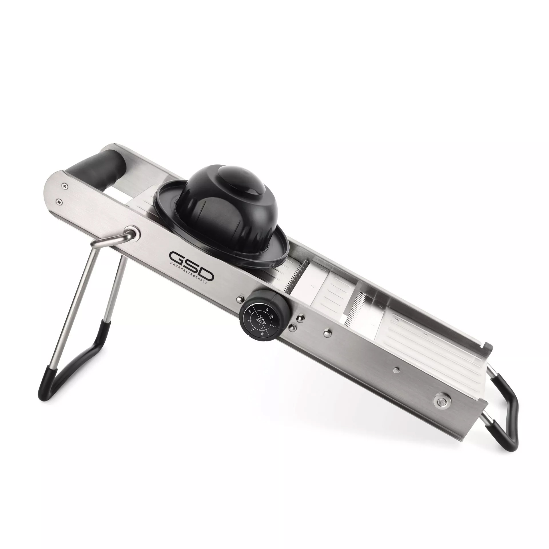 Profi Mandoline aus Edelstahl mit Halter Profi Mandoline aus Edelstahl mit Halter